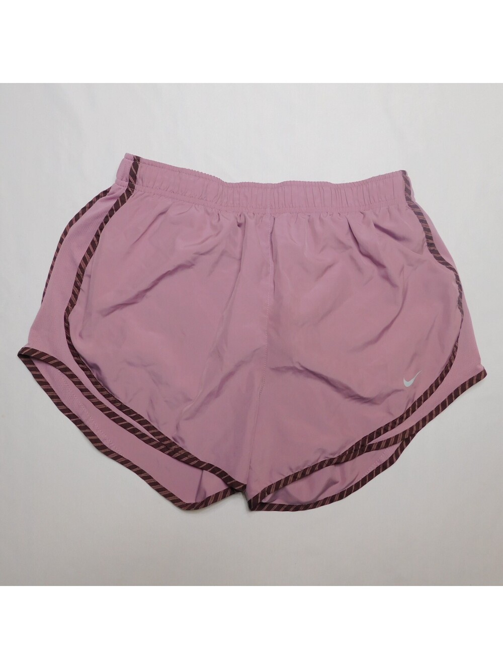 Nike Tempo Running Shorts Womens Size L Large Pink Dri-Fit Striped Trim Gym